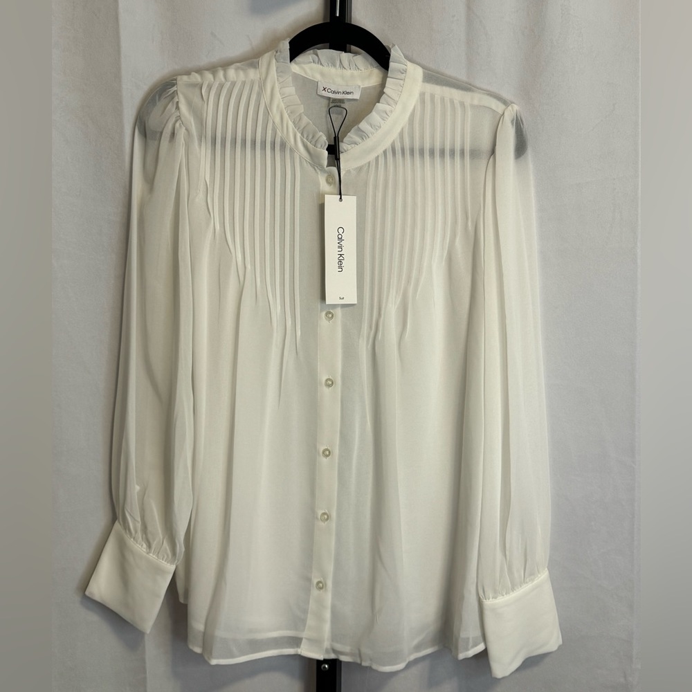 Size large Calvin Klein white blouse